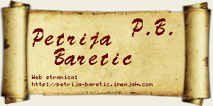 Petrija Baretić vizit kartica